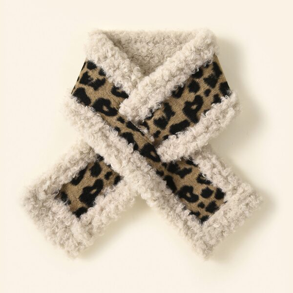 

Leopard Pattern Tippet Scarf, Coffee brown