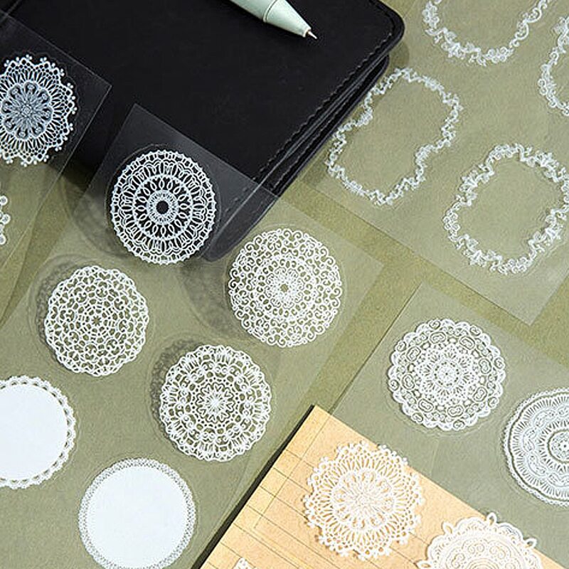 

4pcs Random Lace Sticker, White