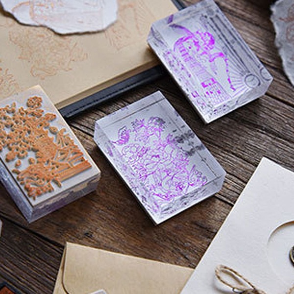

1pc Random Pattern Acrylic Stamp, Multicolor