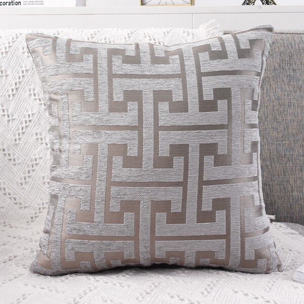 

Geometric Pattern Cushion Cover Without Filler, Grey