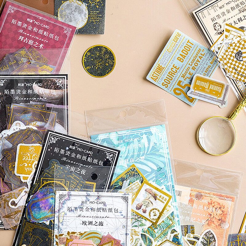 

60pcs Hot Stamping Pattern Random Sticker, Multicolor