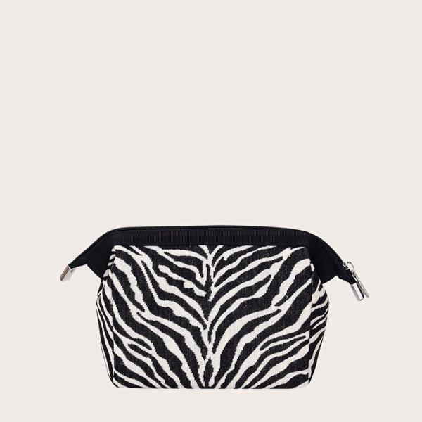 

Zebra Print Clutch Bag, Black and white
