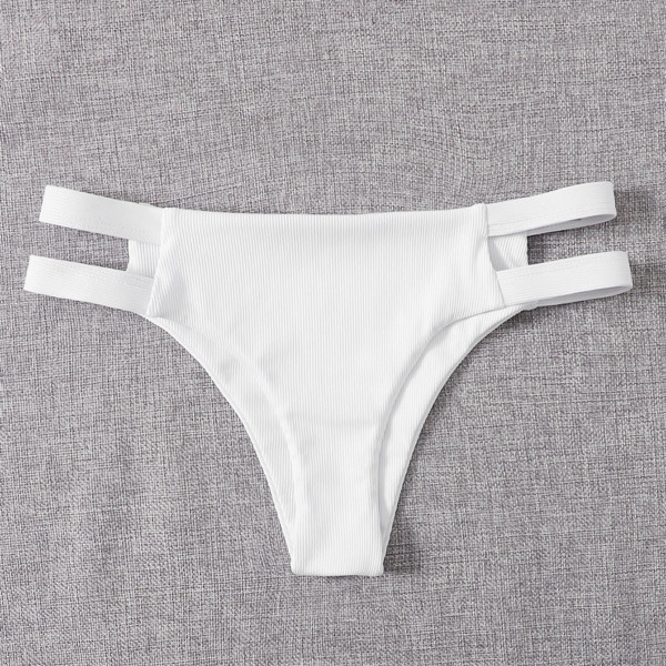 

Rib Cut-out Bikini Panty, White