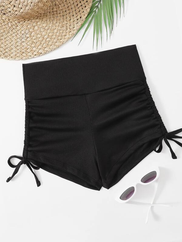 SHEIN Swim Summer Beach Drawstring Side Bikini Shorts