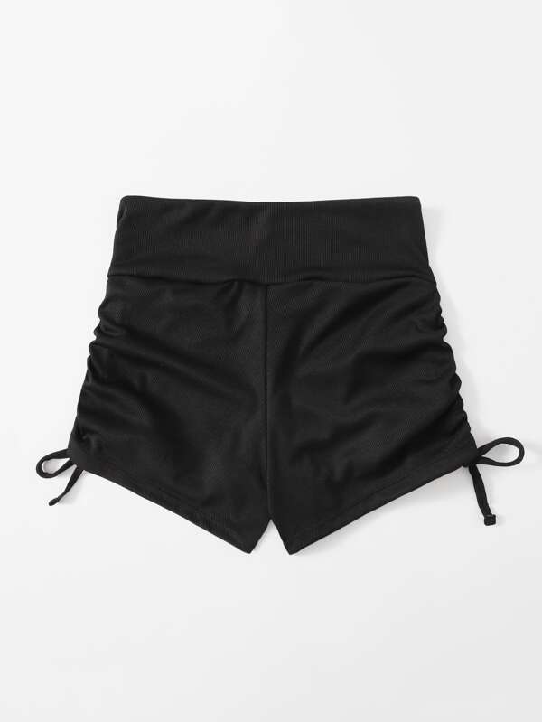 SHEIN Swim Basics Drawstring Side Bikini Shorts SHEIN UK