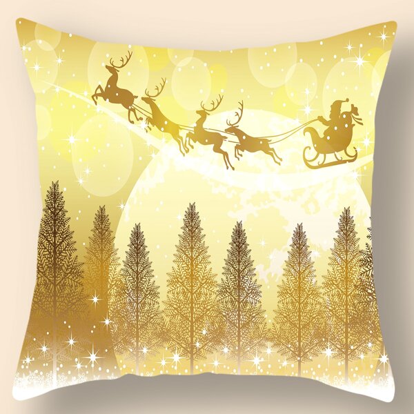 

Elk Print Cushion Cover Without Filler, Gold