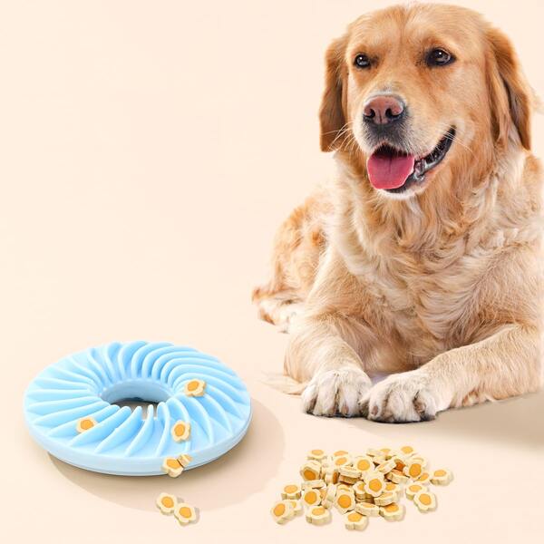 

Solid Leaking Food Frisbee Toy, Baby blue