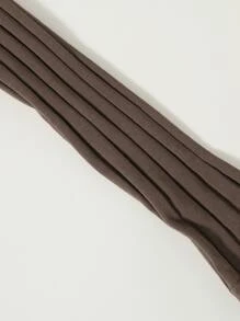 Muchica One Shoulder Rib-knit Crop Top - Chocolate Brown - View 5