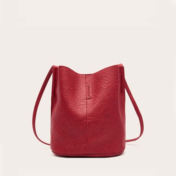 

Minimalist Bucket Bag, Red