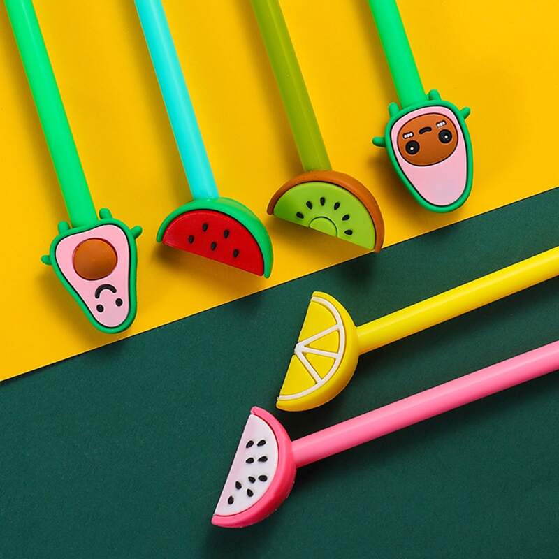 

6pcs Random Fruit Decor Gel Pen, Multicolor