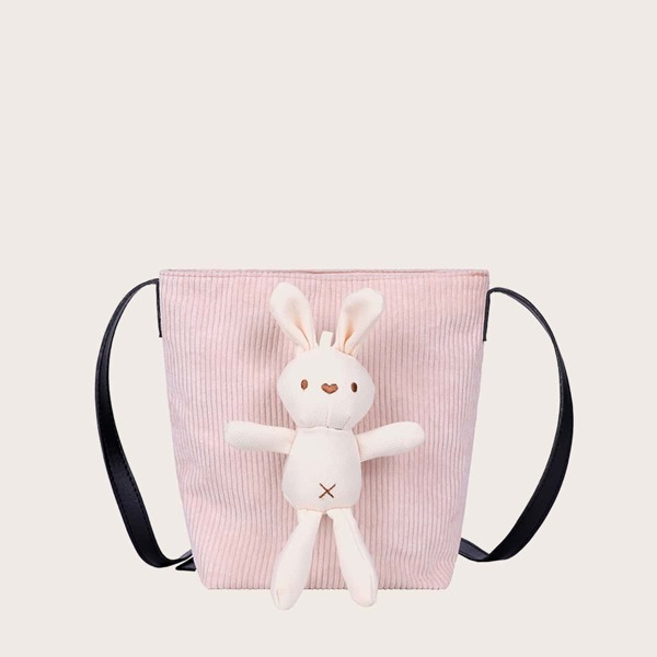 

Girls Rabbit Decor Bucket Bag, Pink