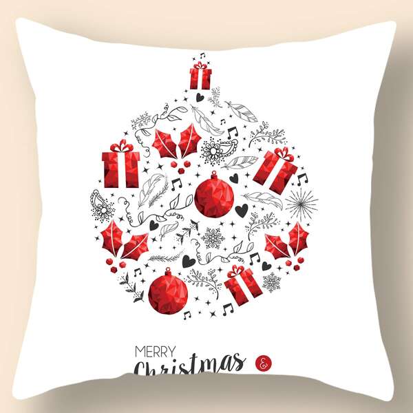 

Slogan Graphic Cushion Cover Without Filler, White