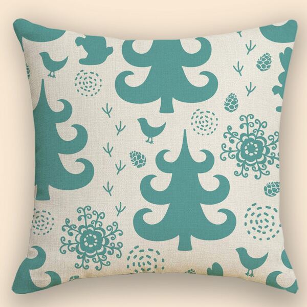 

Snowflake Print Cushion Cover Without Filler, Multicolor