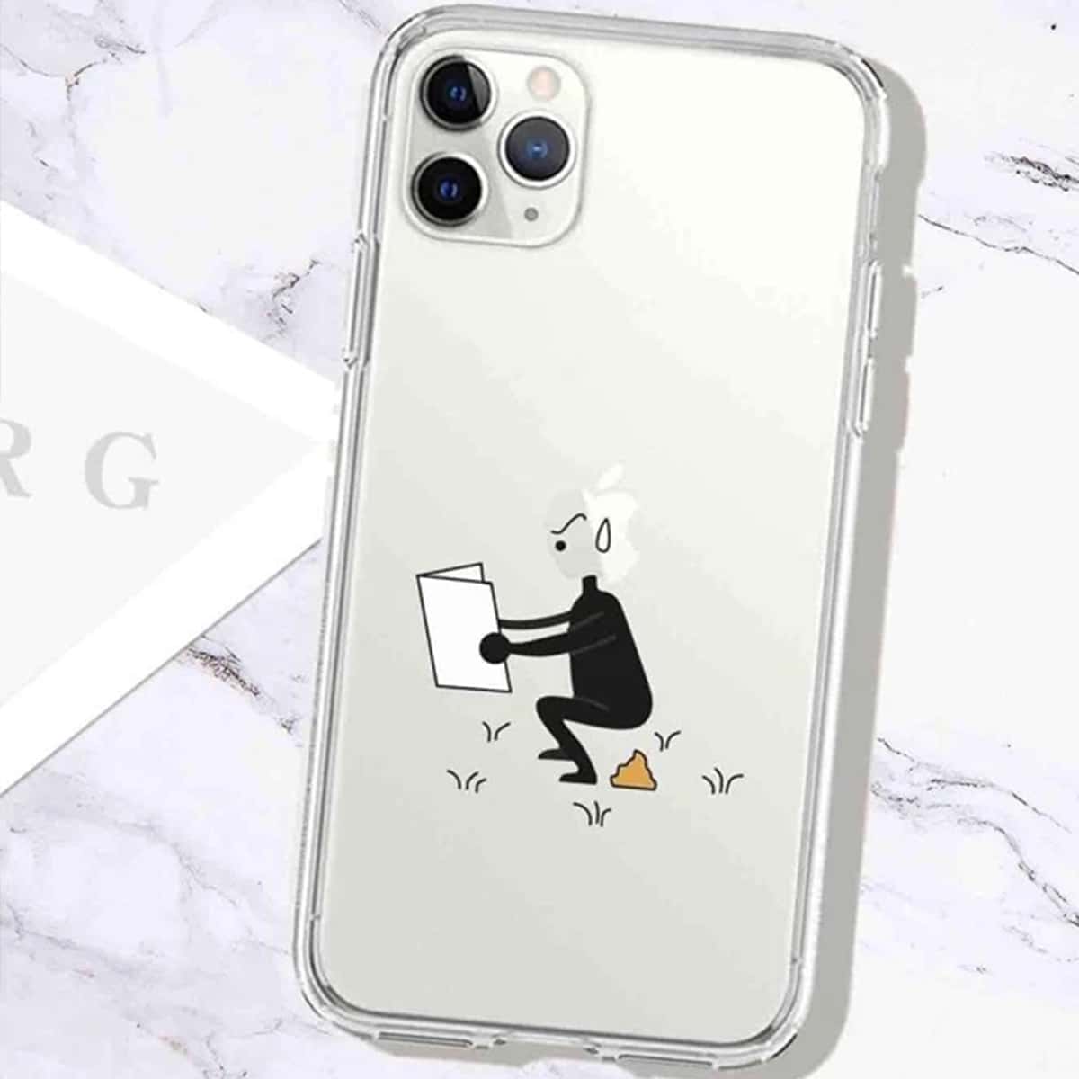 

Funny Character Pattern iPhone Case, Clear