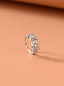 銅樹葉設計鼻環適合女士和男士,龐克穿孔,A時尚身體鏈禮品適用於任何場合 - 銀色 - 查看 2