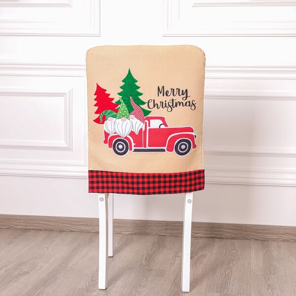 

Christmas Pattern Chair Back Cover, Multicolor