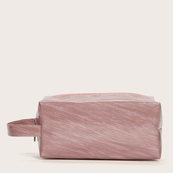 

Shiny Zipper Makeup Bag, Pink
