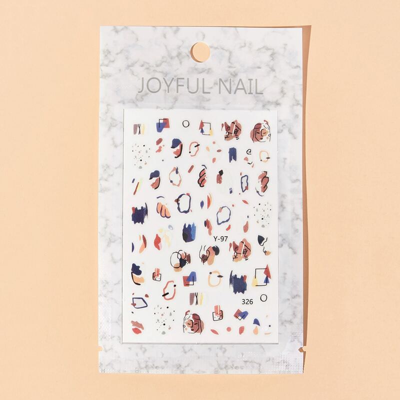 

1sheet Graphic Nail Art Sticker, Multicolor