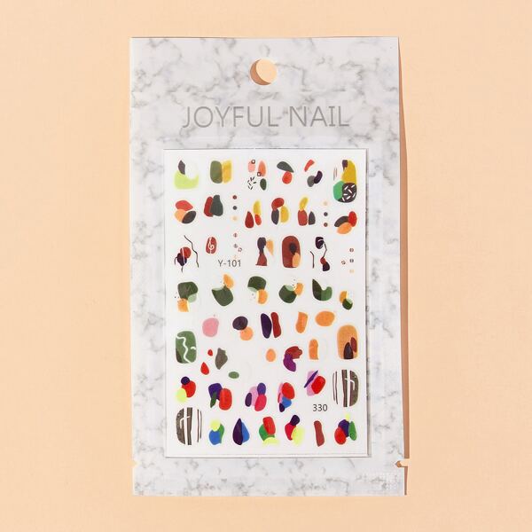 

1sheet Graphic Nail Art Sticker, Multicolor