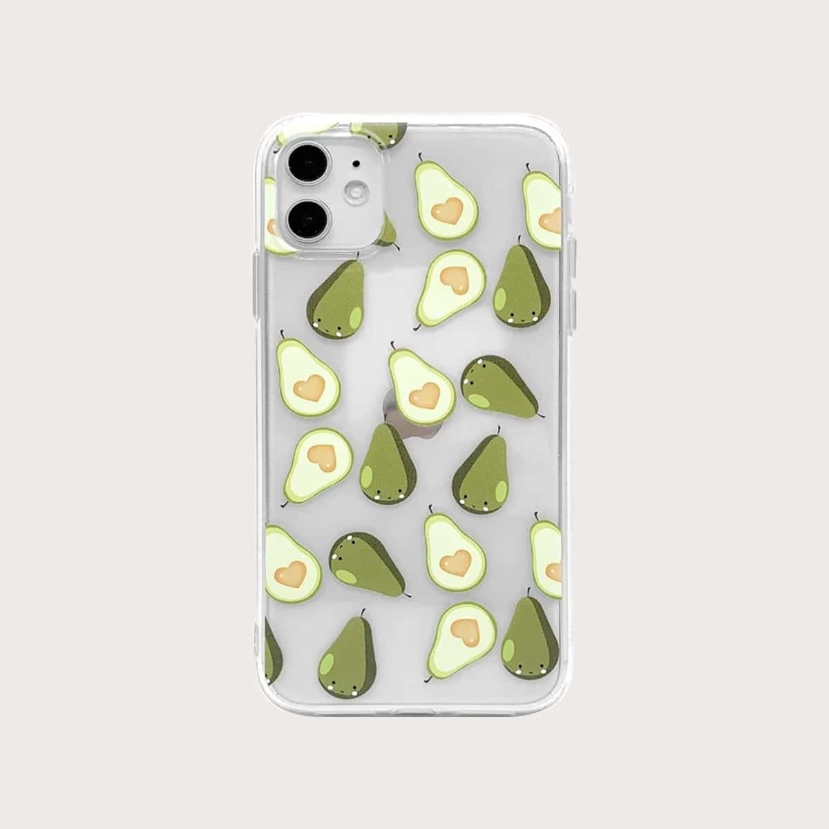 

Avocado Print Clear iPhone Case, Green