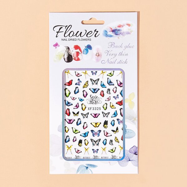 

1sheet Butterfly Pattern Nail Art Sticker, Multicolor