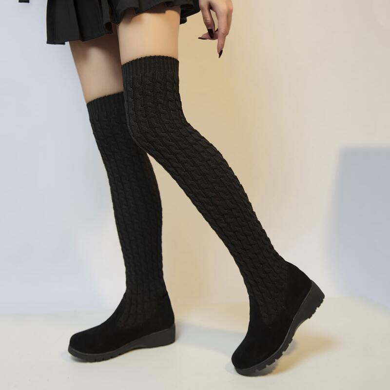 

Over The Knee Sock Boots, Black
