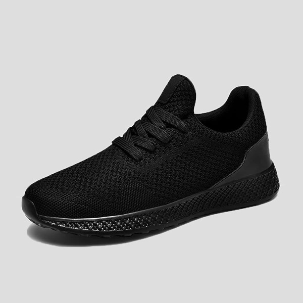 

Men Lace-up Decor Wide Fit Sneakers, Black