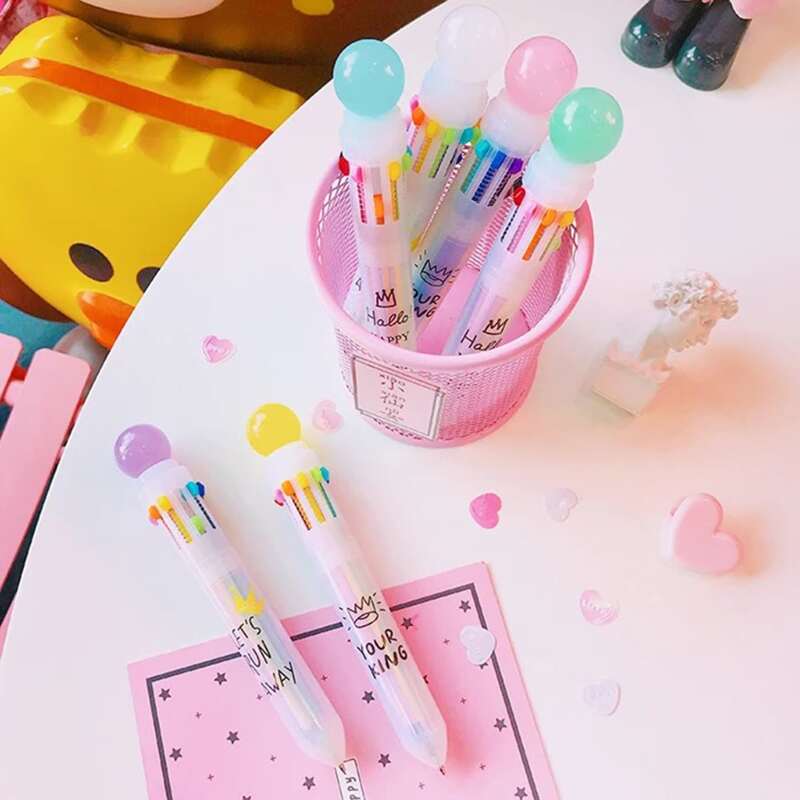 

1pc Random Slogan Graphic 10-color Ballpoint Pen, Multicolor