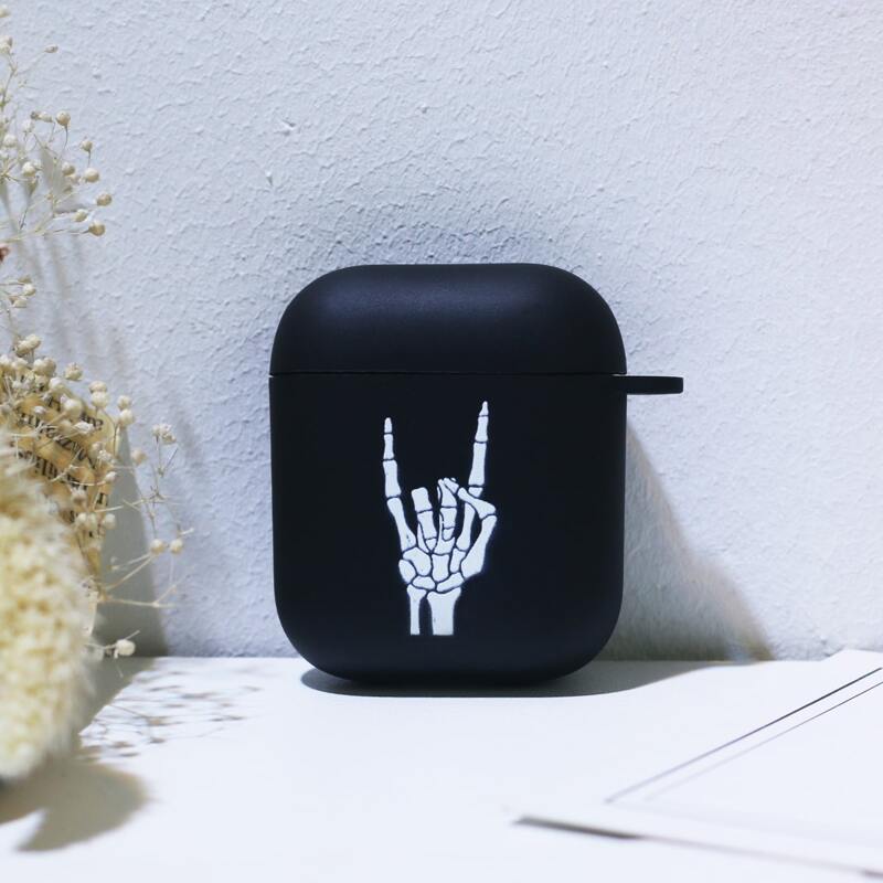 

Skeleton Hand Graphic AirPods Case, Black
