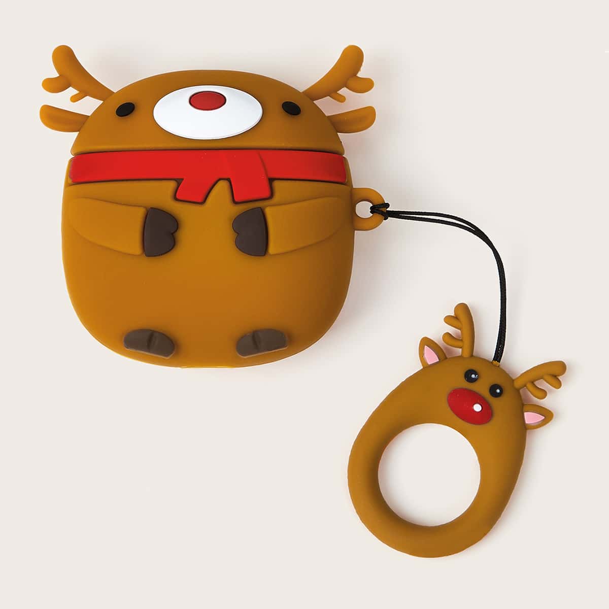 Christmas Deer Design AirPods Case, Brown