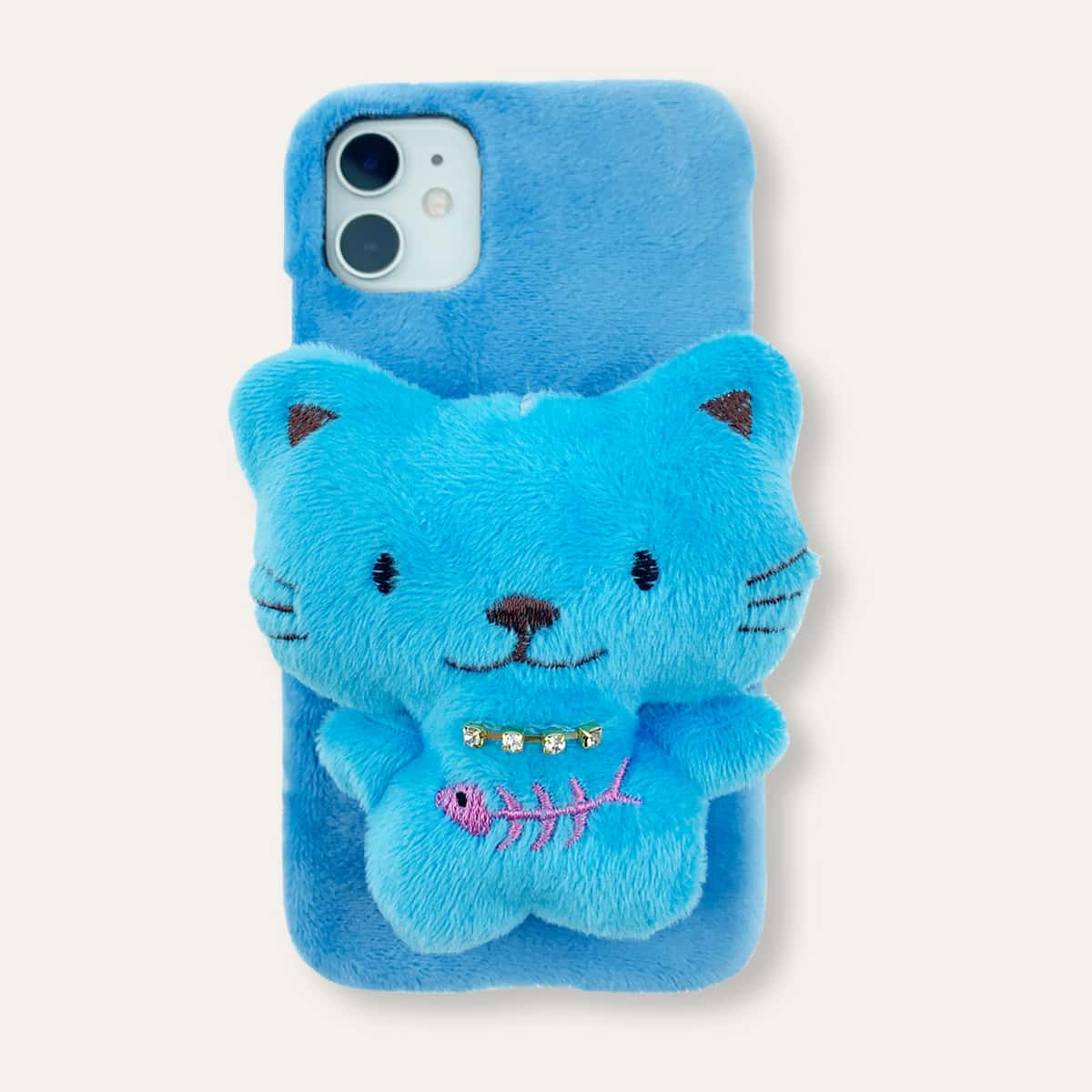 

Cat Doll Decor iPhone Case, Blue