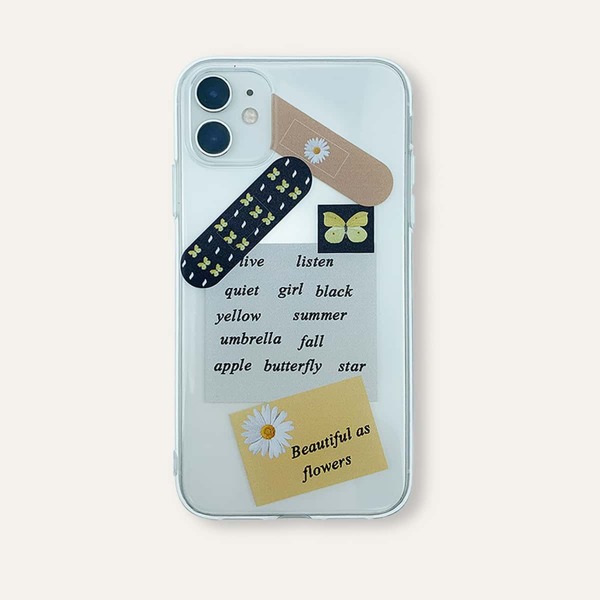 

Bandage & Letter Graphic iPhone Case, Multicolor
