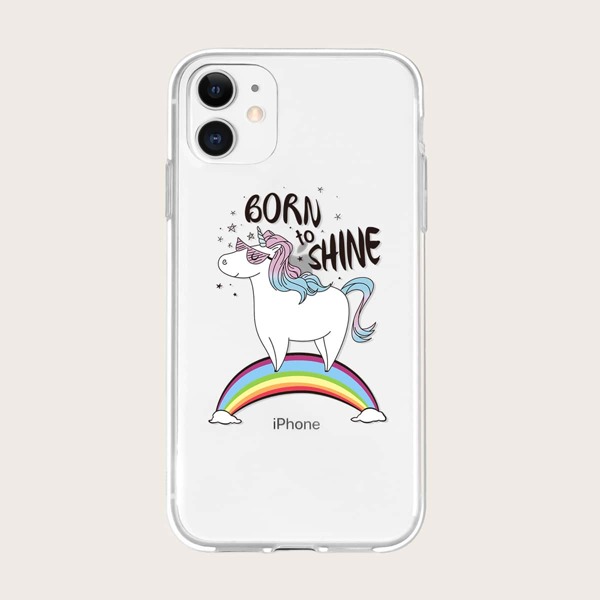 

Rainbow Unicorn Print iPhone Case, Multicolor