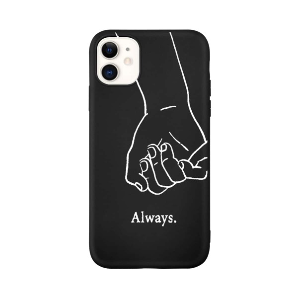 

Line Drawing Hand Print iPhone Case, Black