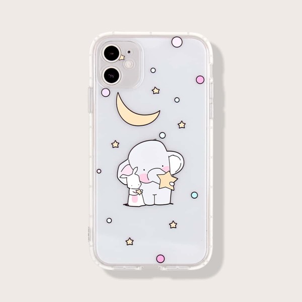 

Cartoon Elephant Print iPhone Case, Multicolor