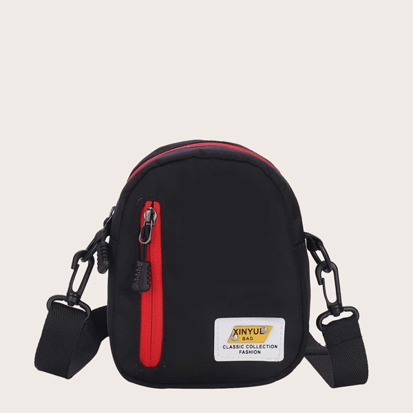 

Zip Front Crossbody Bag, Black