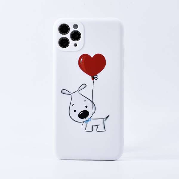 

Чехол для iPhone с принтом воздушного шара и собаки, Белый
