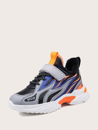 حذاء رياضي مكتنز دافئة عريض ملائم بألوان متجانس للاولاد