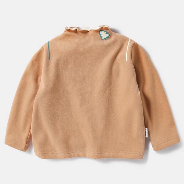 

Toddler Girls Sherpa Lined Lettuce Trim Tee, Apricot