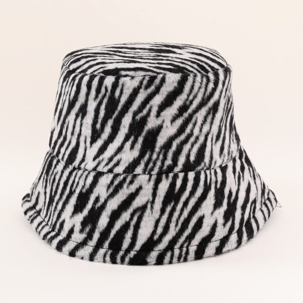 

Kids Zebra Striped Bucket Hat, Black and white
