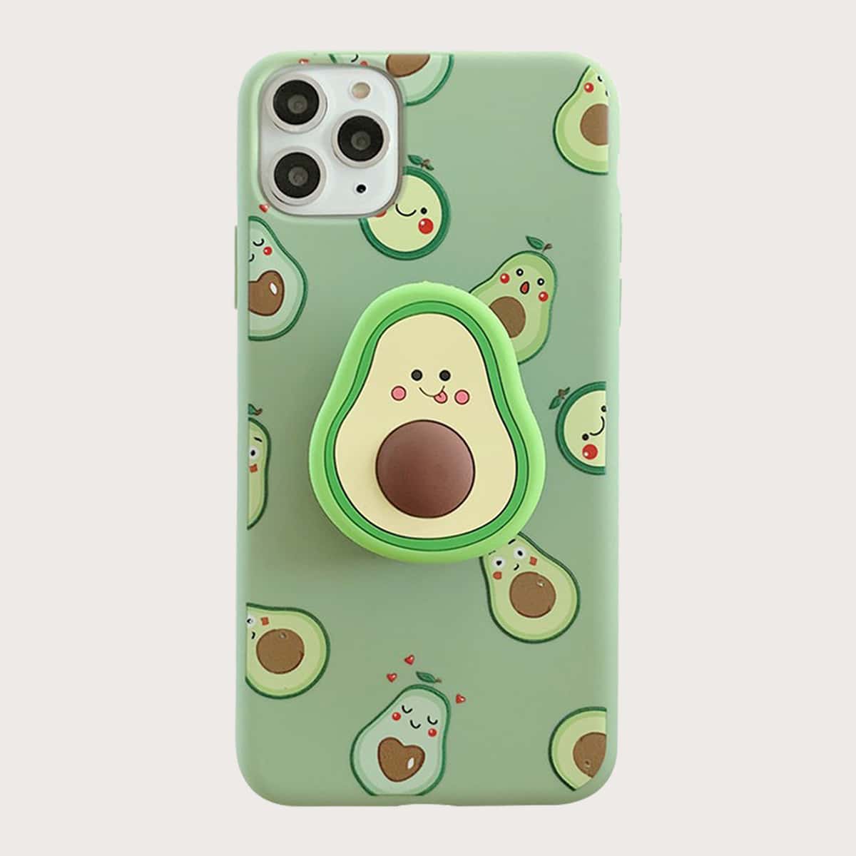 

Cartoon Avocado Print iPhone Case & Phone Holder, Multicolor