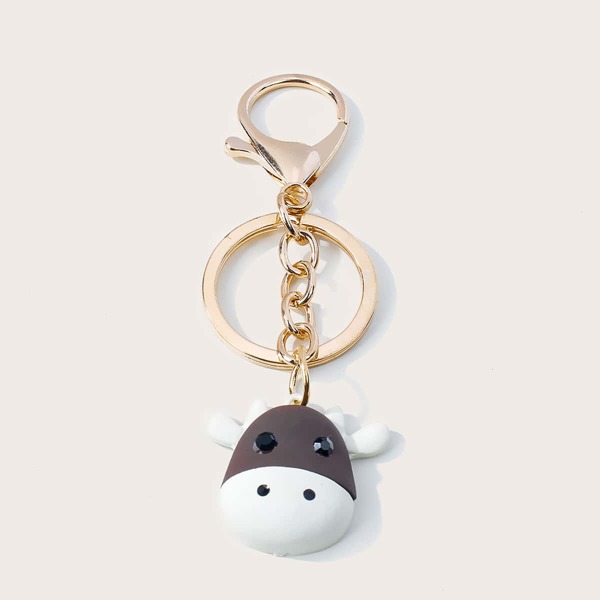 

Cartoon Cow Decor Bag Charm, White