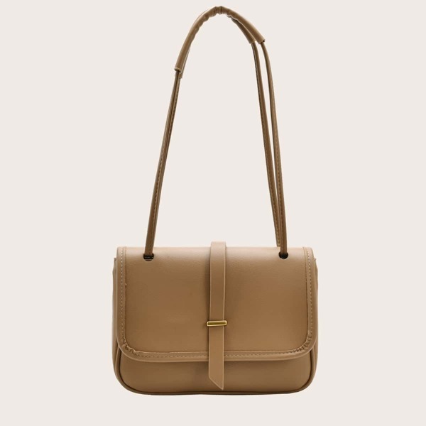 

Simple Flap Shoulder Bag, Apricot