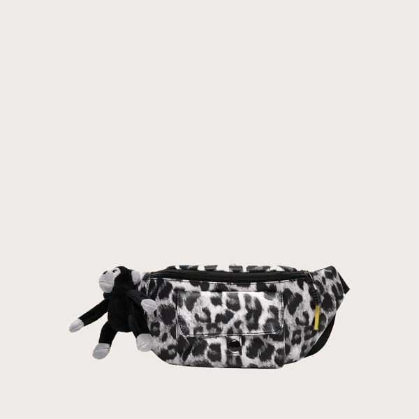 

Leopard Fanny Pack, Black and white