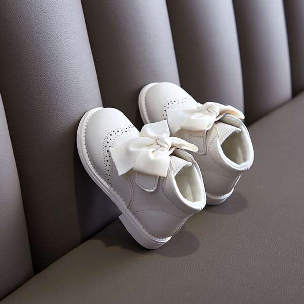 

Toddler Girls Bow Decor Ankle Boots, Beige