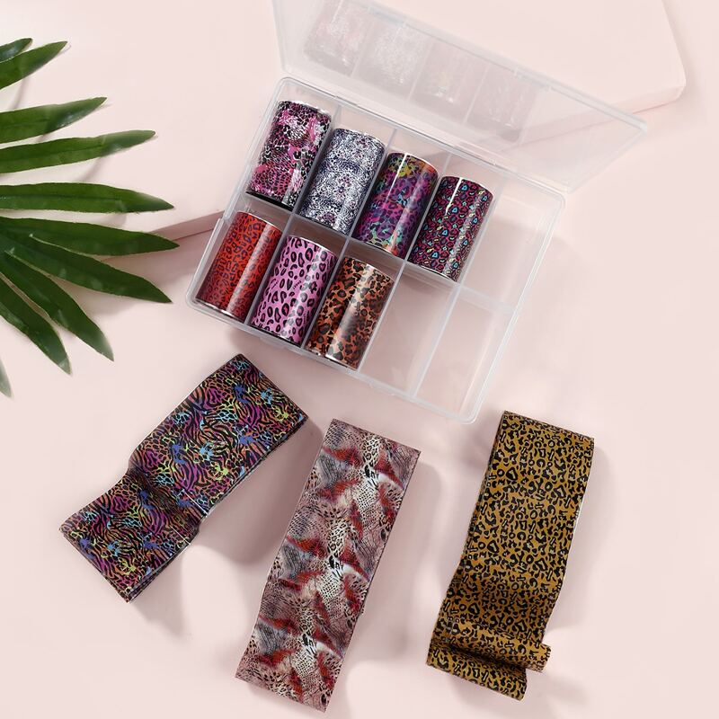

10pcs Leopard Nail Art Sticker, Multicolor