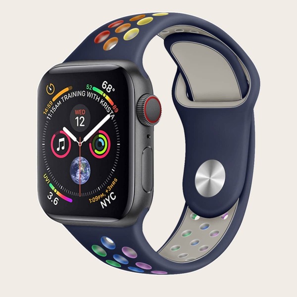 

Colorful Silicone iWatch Band 42mm 44mm, Multicolor