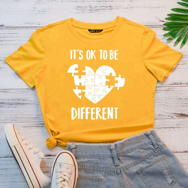 

Slogan And Puzzle Print Tee, Yellow