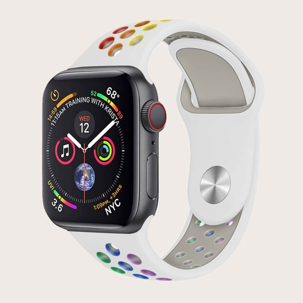 

Colorful Silicone iWatch Band 42mm 44mm, Multicolor