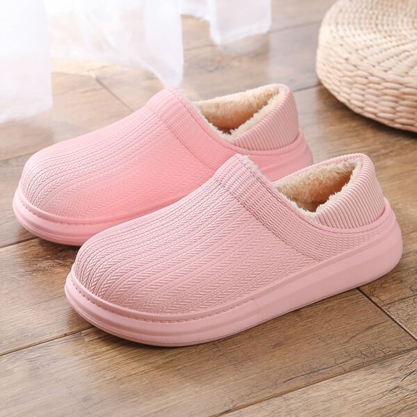 

Faux Fur Lined Slippers, Pink